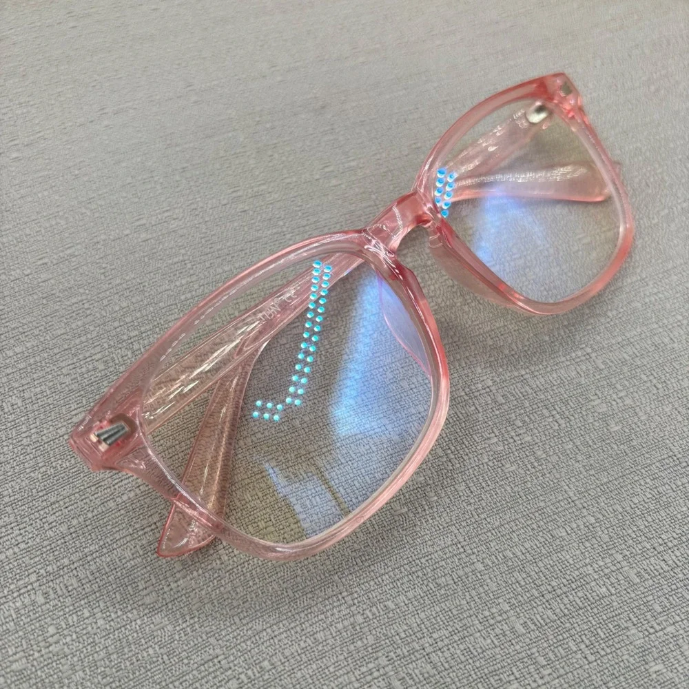 TIJN Blue Light Blocking Glasses Women 53mm Pink Excellent Geek Chic